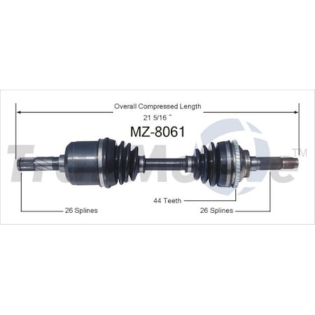 Surtrack Axle Cv Axle Shaft, Mz-8061 MZ-8061